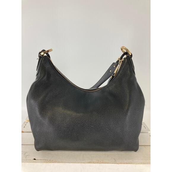 MICHAEL KORS, MEDIUM BLACK PEBBLED LEATHER SHOULDER BAG (ASIS) - Picture 4 of 16